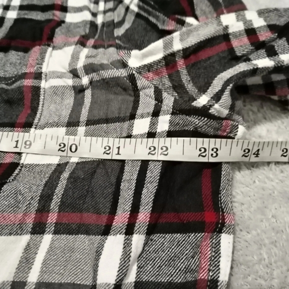 Chaps Shirt Mens L Combat Grey Flannel Plaid Embroidered Logo Button Down Pocket - Picture 3 of 13